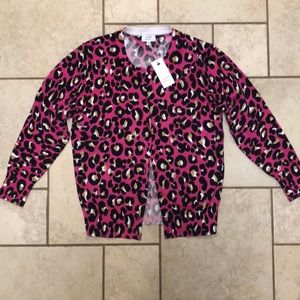 NWT Crown & Ivy animal print cardigan size M